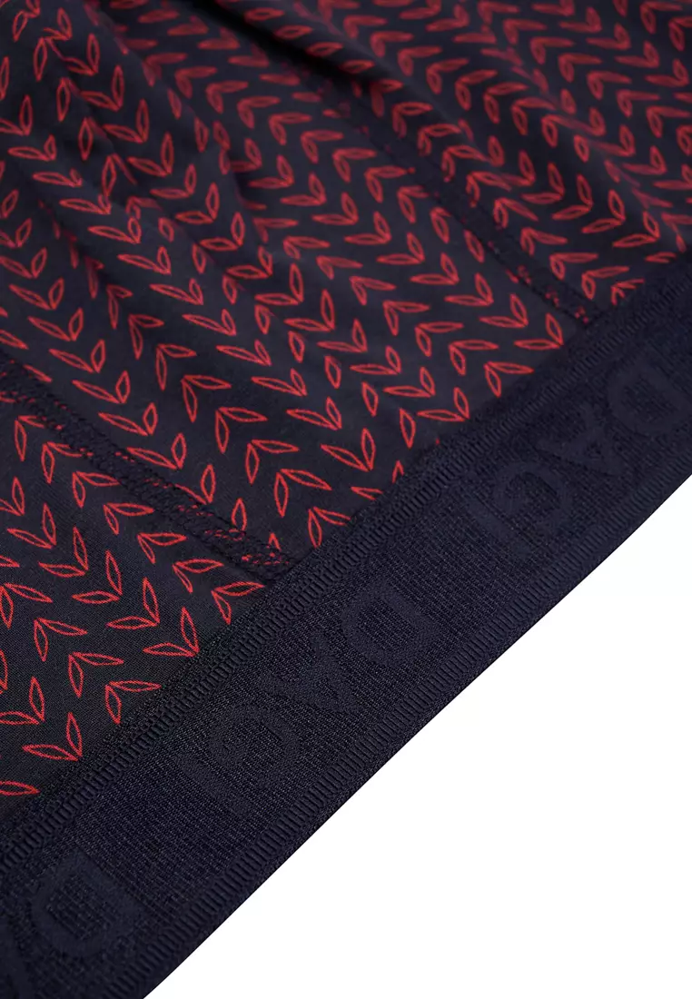 3-Pack Red-Navy Basic Boxer, Geometric Print, Underwear for Men