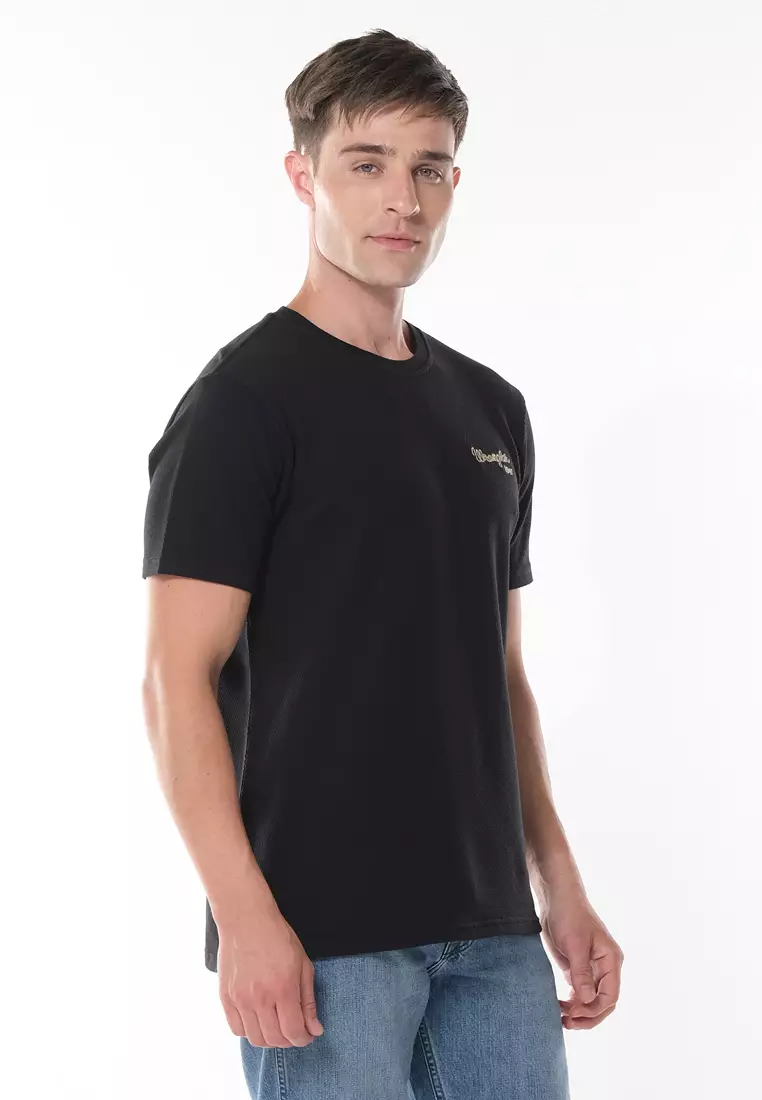Plain Logo T-Shirt for Men in Black Color