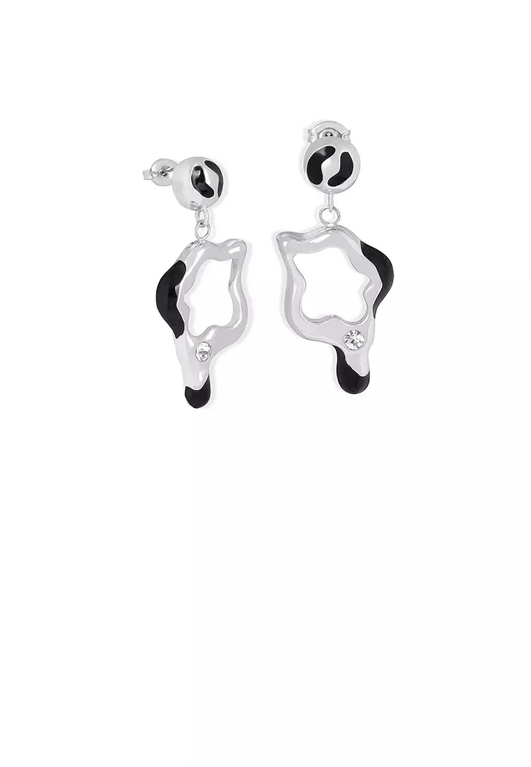 White best sale metal earrings