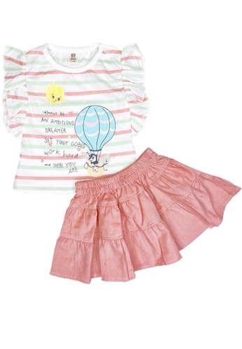 Toffyhouse pink Toffyhouse ambitious Dreamer pink multicolour top & skirt set 013A8KA8032E85GS_1