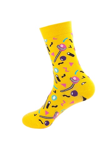 Kings Collection yellow Lollipop Pattern Cozy Socks (One Size) HS202263 854EDAA46B4FA9GS_1