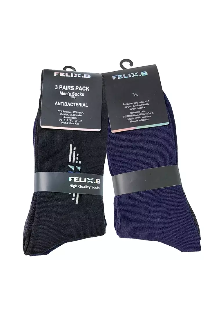 Jual Felix.B Felix.B Long Socks 3 pairs FBSC303-3 Original 2024 ...