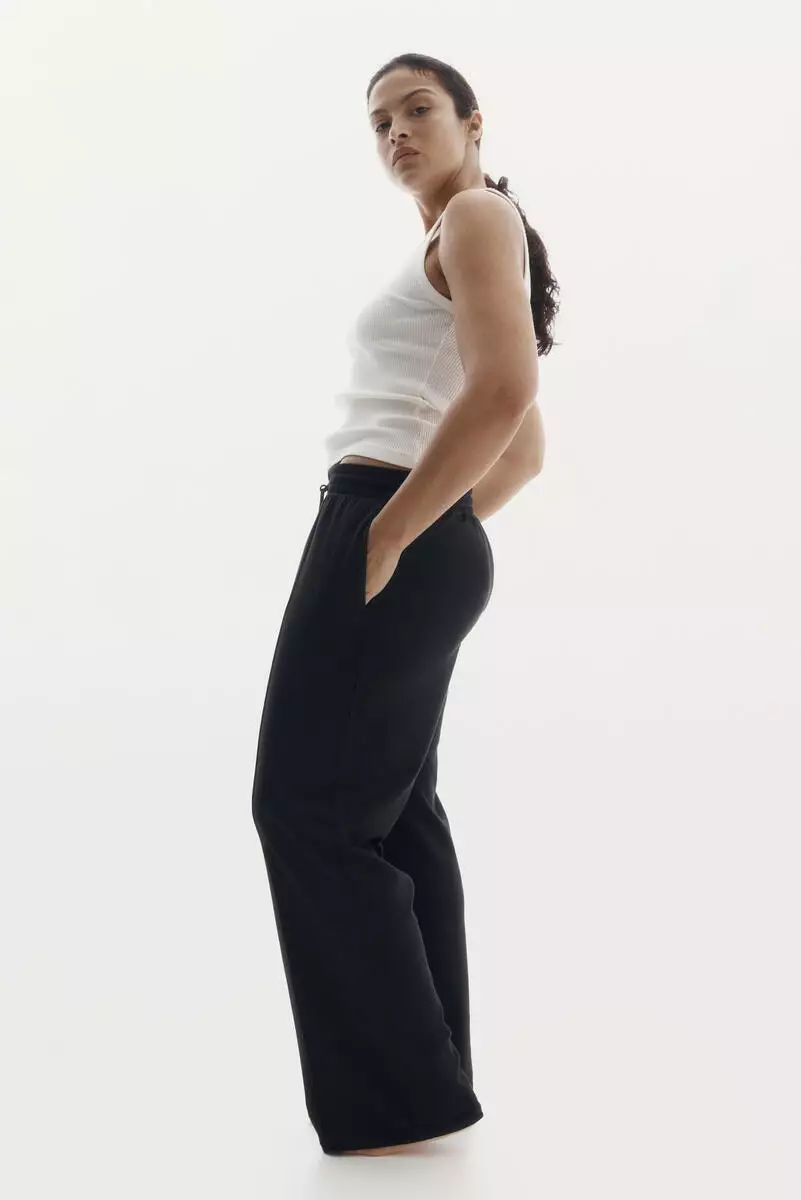 Wide crease-front joggers