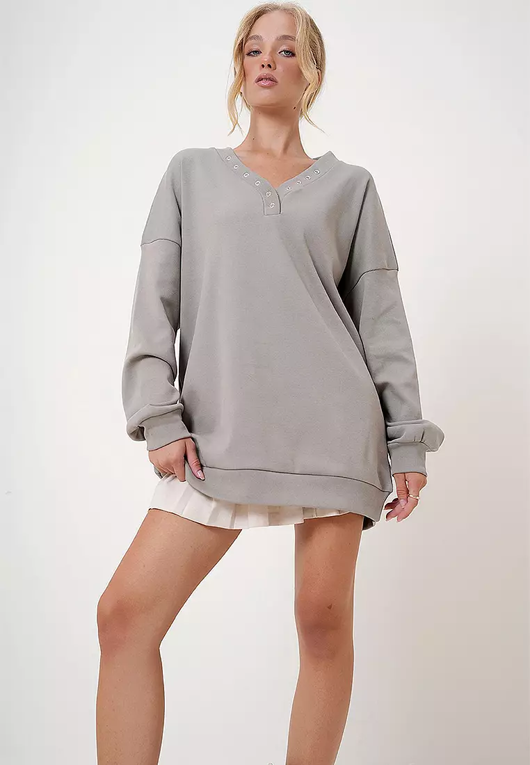 Eyelets Detail Sweatshirt