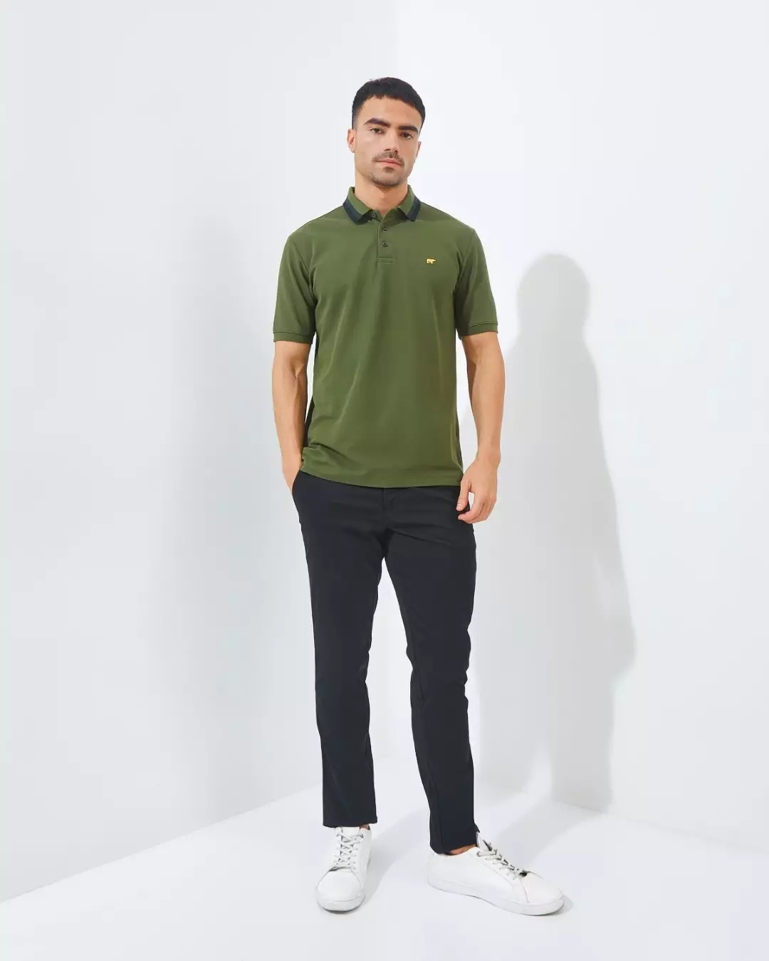 Jack Nicklaus Wolfgang Polo Shirt Pria Regular Fit Hijau Colour Dark Green