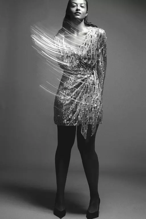 Sequined wrap dress