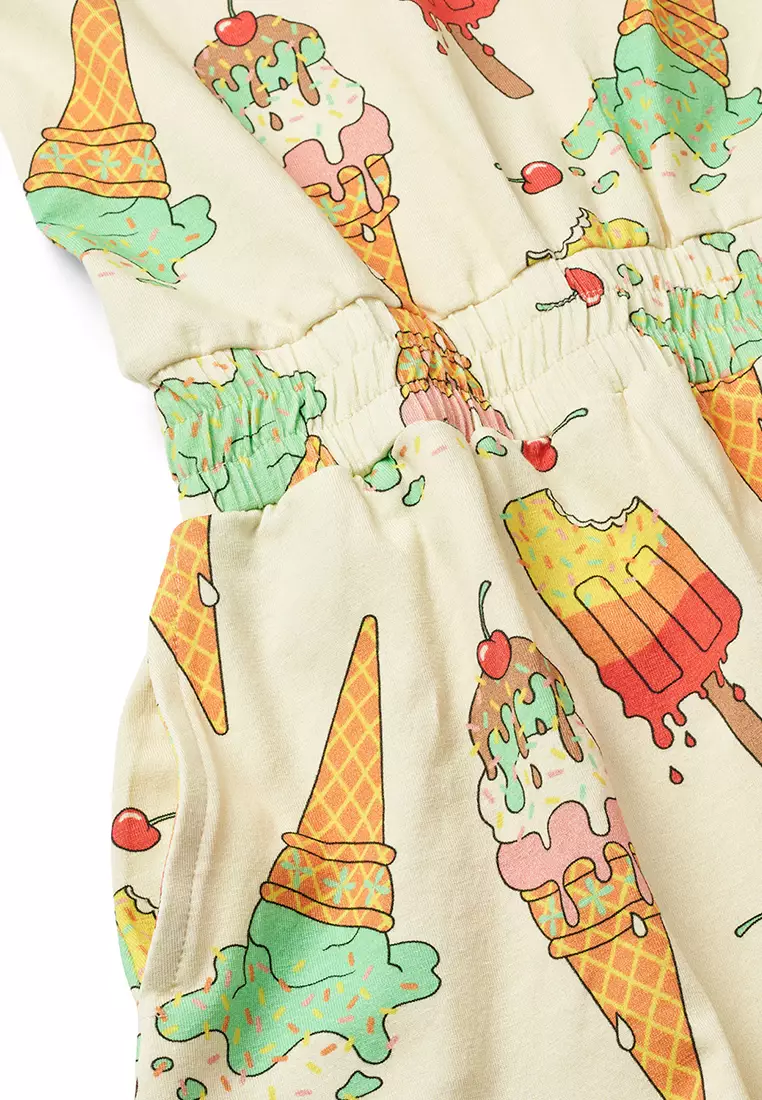 Short-sleeved Dress with ice cream