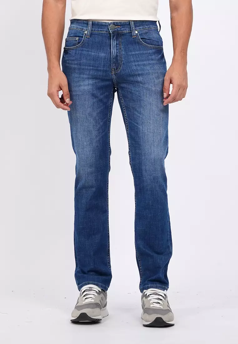 Tirajeans Slim Tapered Denim Pants 7-MLDISEA125C008 Med Blue