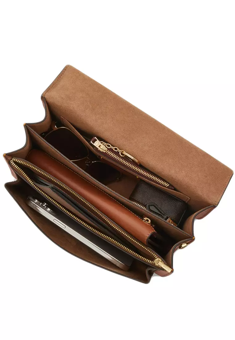 Coach Klare Top Handle Bag In Signature Canvas - Tan/Brown