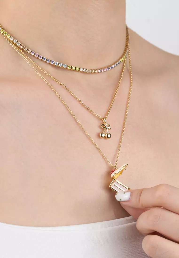 Strawberry Shortcake Gold Locket Necklace