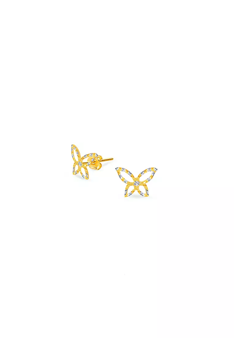 916/22K Gold Butterfly Earrings S154