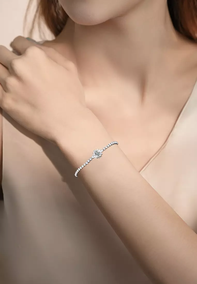 Gelang Wanita B001 Jewelry Dilapisi Platinum Fashion Elegant Bracelets Adjustable Cewek