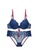 ZITIQUE blue See-through Lace Lingerie Set (Bra And Underwear) - Blue 56998USE1BC0BAGS_1