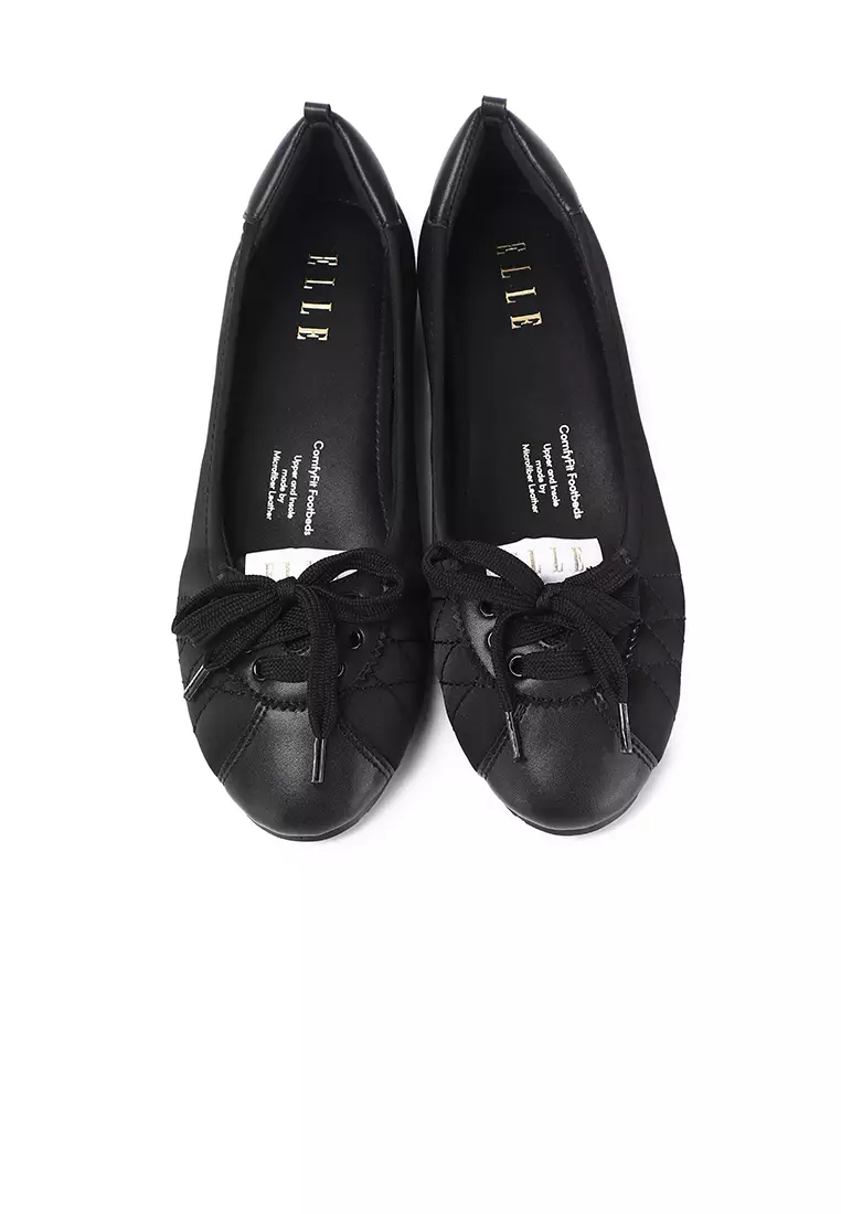 Young Comfy Fit Footbed Microfiber Leather Ballet Sneakers