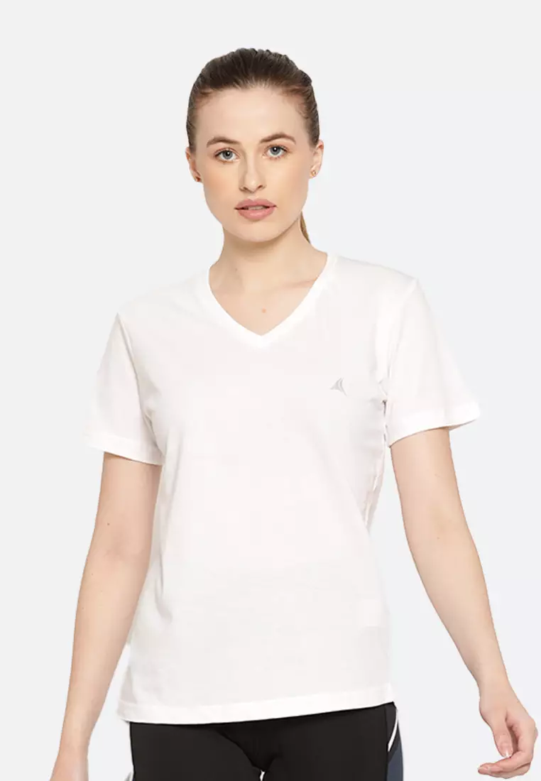 Fitleasure Fitleasure White Essential Cotton V Neck Tee 2024 Buy