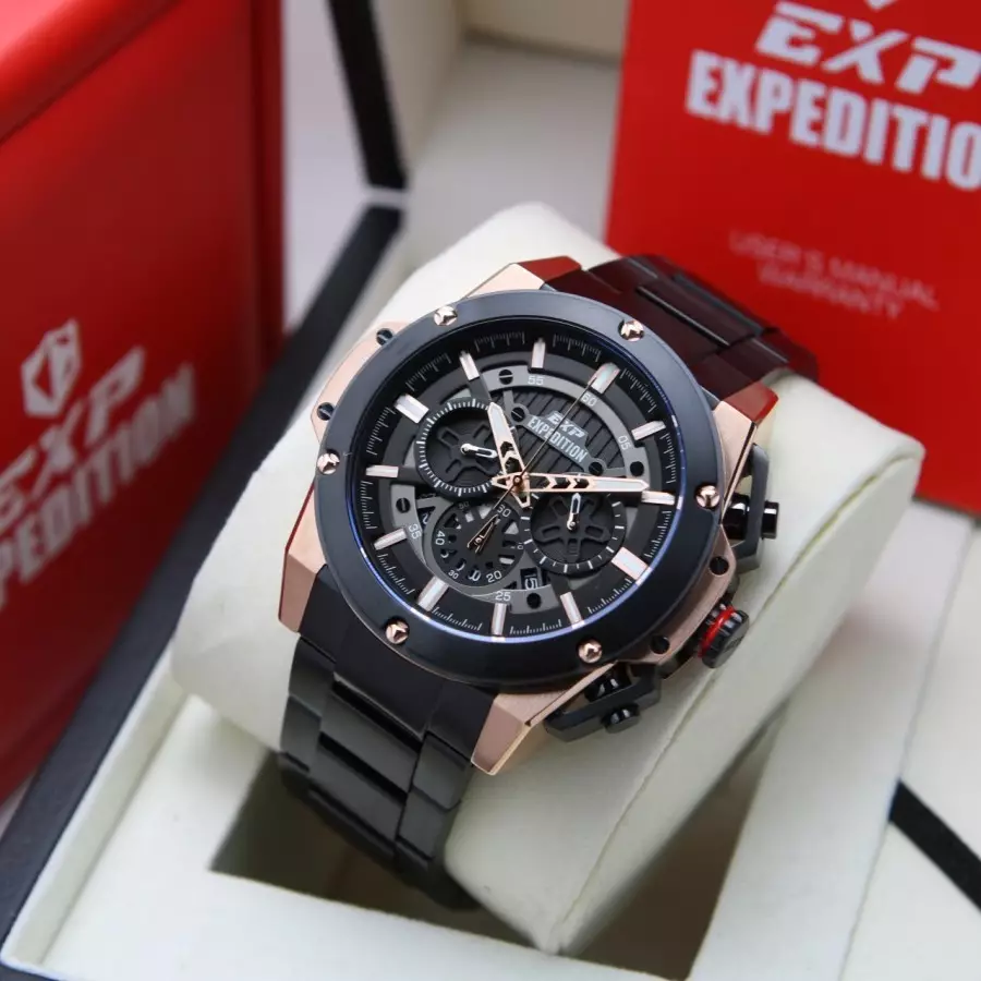 Expedition 6930 rantai hitam rosegold cowok