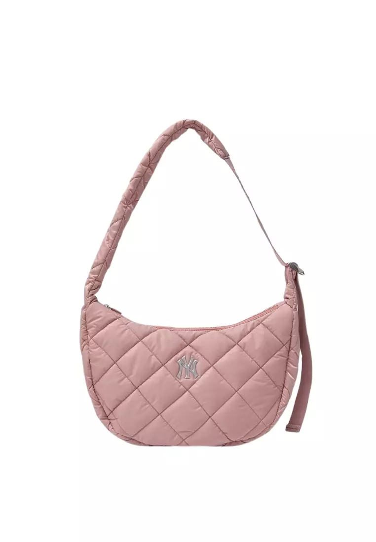 ★MLB Korea★ Padded Quilted Medium Hobo Bag BOS PtnCream 3A MLB Boston Red Sox Padded Quilted Medium Hobo Bag Cream