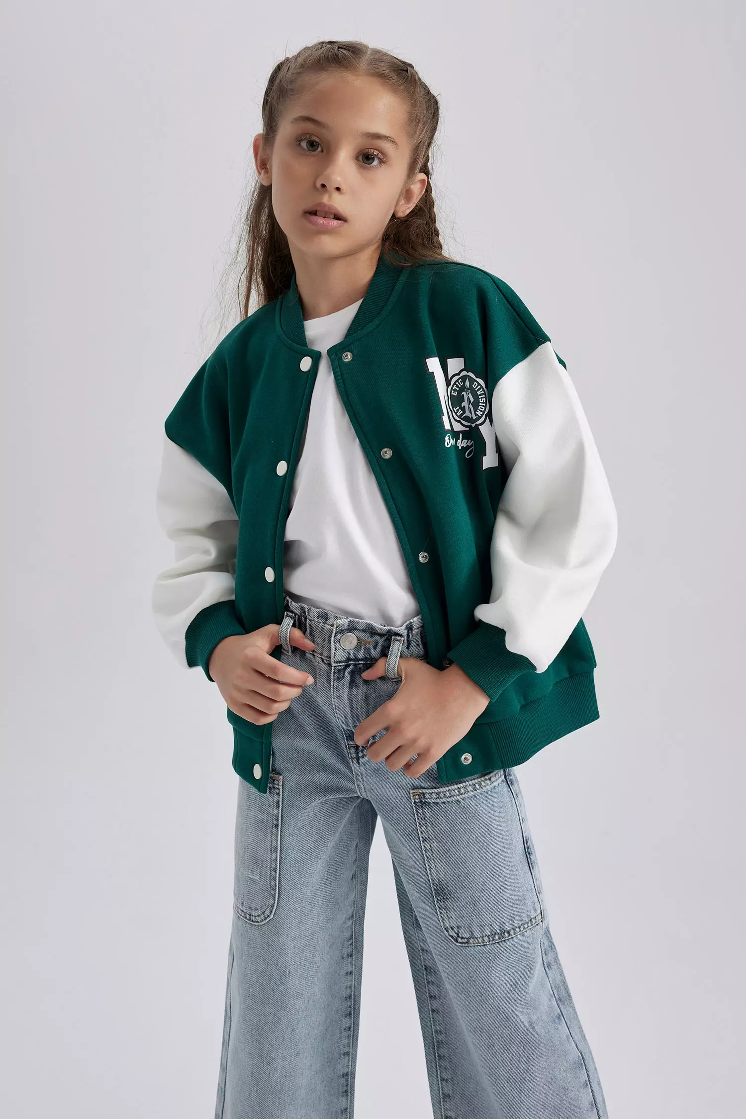 girls green bomber jacket