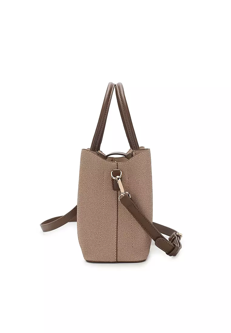 Women's Top Handle Bag / Sling Bag / Crossbody Bag / Shoulder Bag (Tas Tangan Wanita / Tas Selempang Wanita / Tas Bahu Wanita) - Cokelat