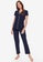 Trendyol navy Piping Detailed Knitted Pajamas Set 6D059AA48FE3CFGS_1