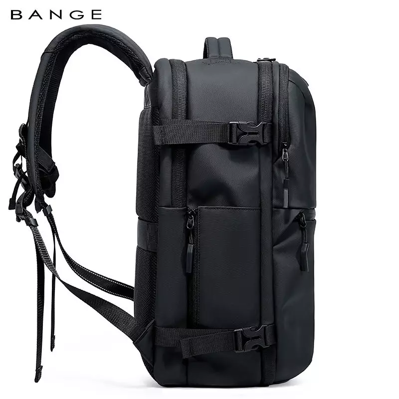 BANGE BG7875 Tas Ransel pria Laptop Kerja Pria Travel Backpack Lock TSA Waterproof-Black