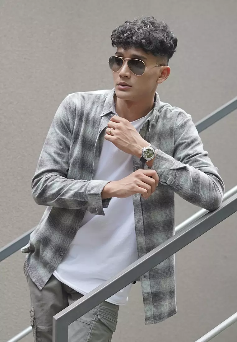 OXCON Extra Comfort Authentic Flannel Shirt Veterano Sage