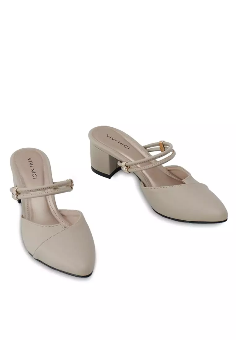 VIVI NICI - Rawles Sandal Mules Hak 5 cm Ivory
