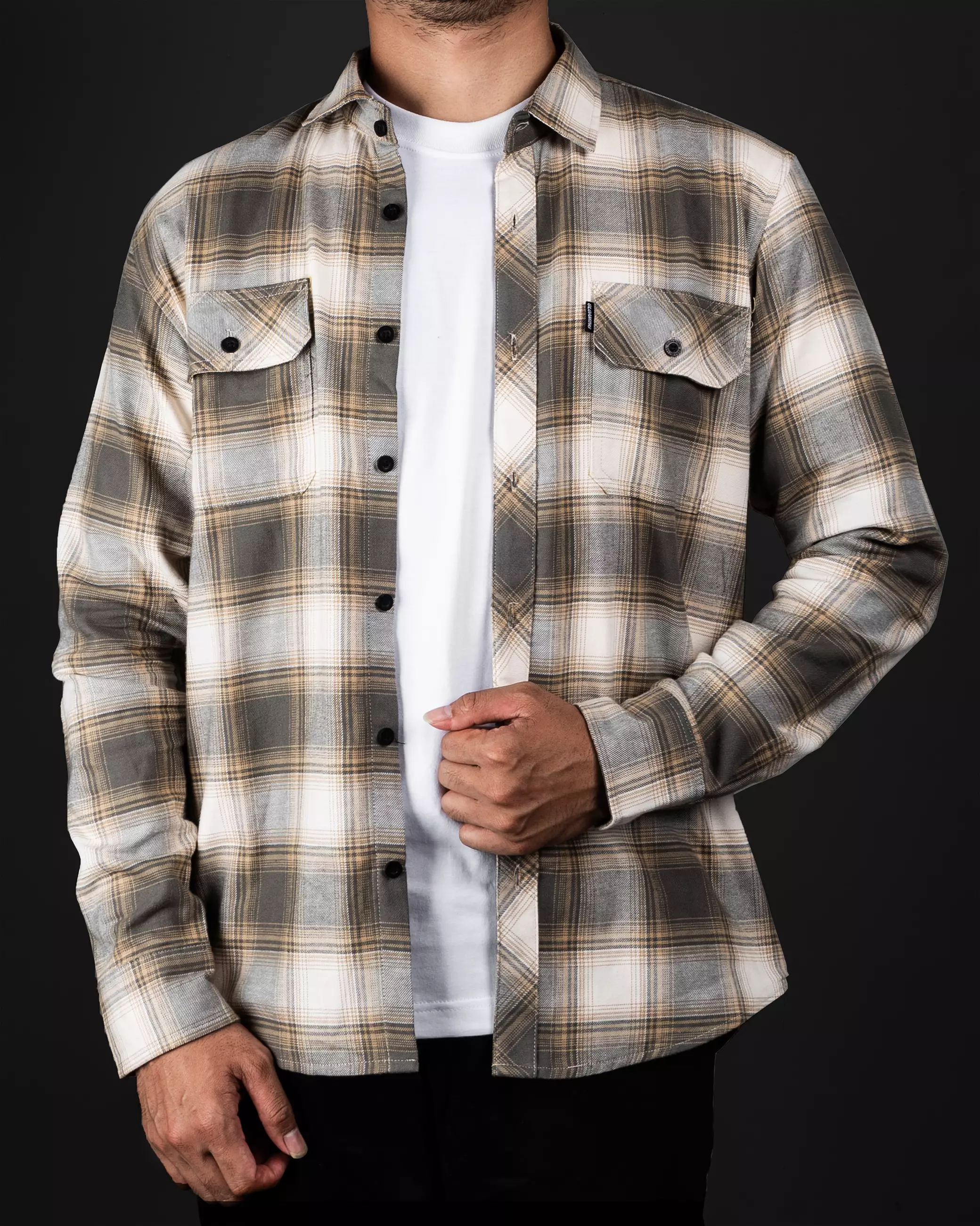 Gloaming Kemeja Flanel Veterano Unisex Panjang Flavory