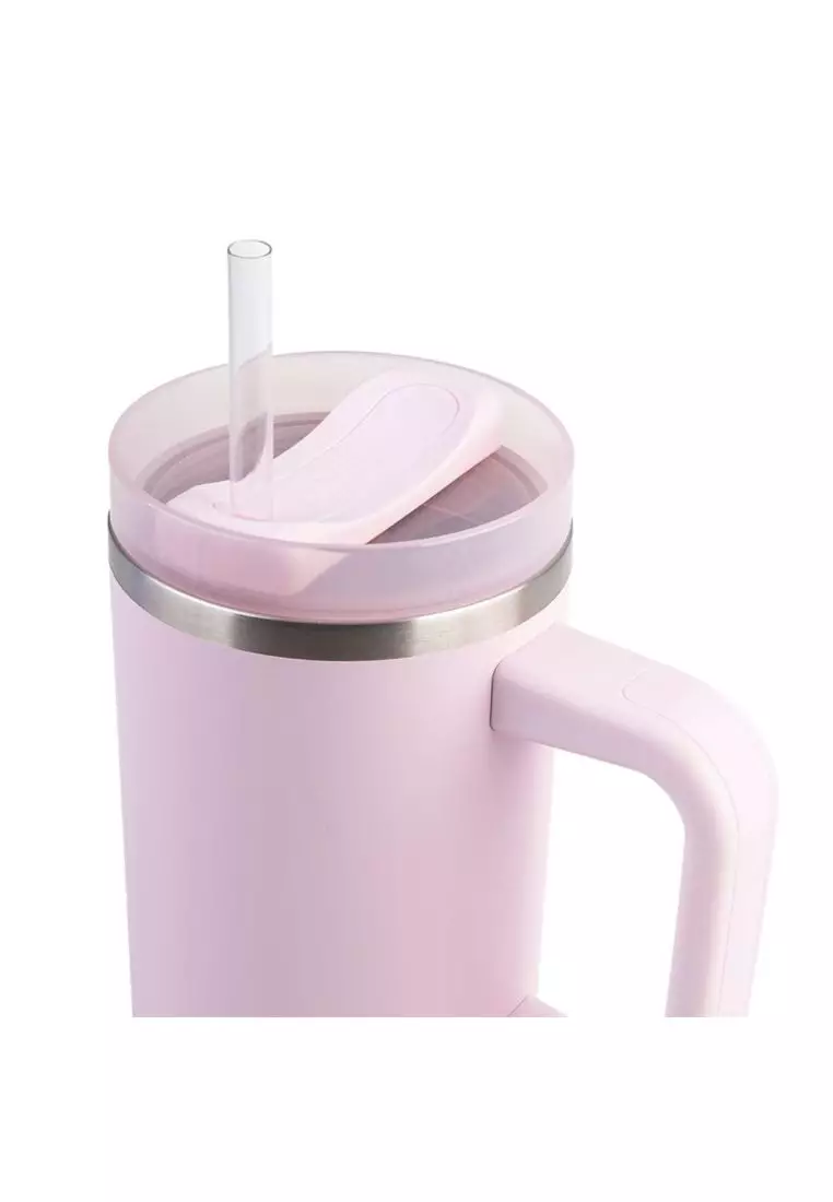 Oasis Stainless Steel Insulated Commuter Travel Tumbler 1.2L - Pink Lemonade