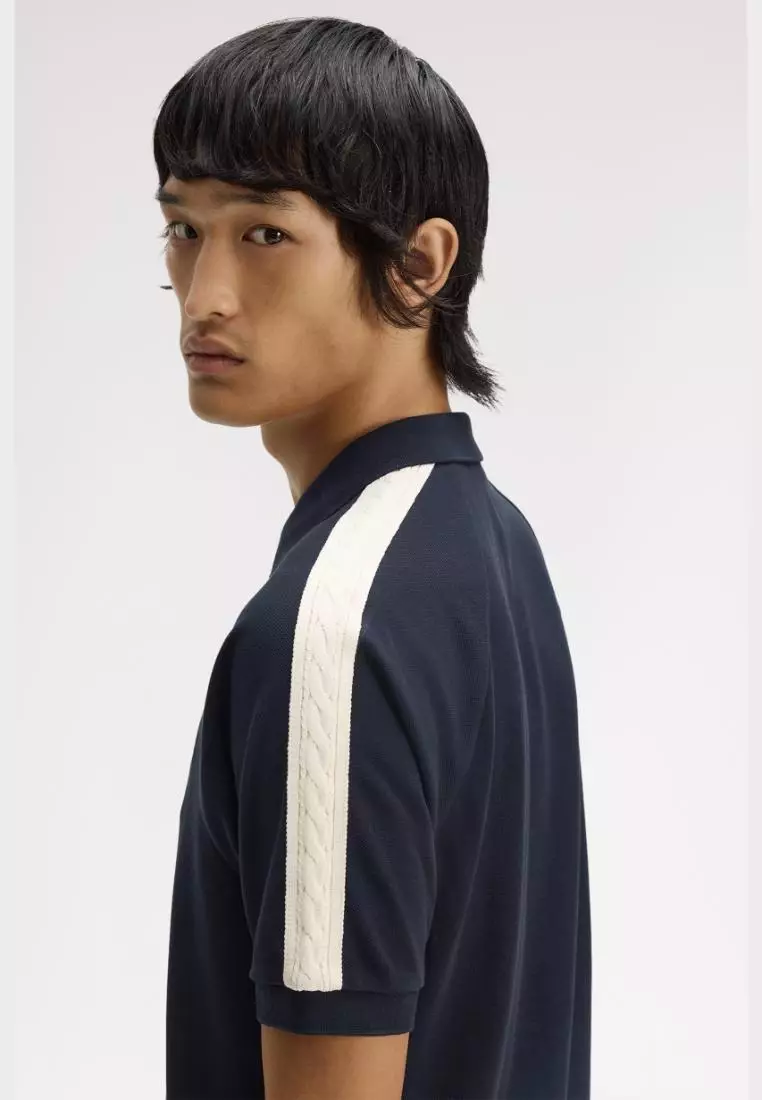 Fred Perry M2450 Cable Taped Polo Shirt (Navy)