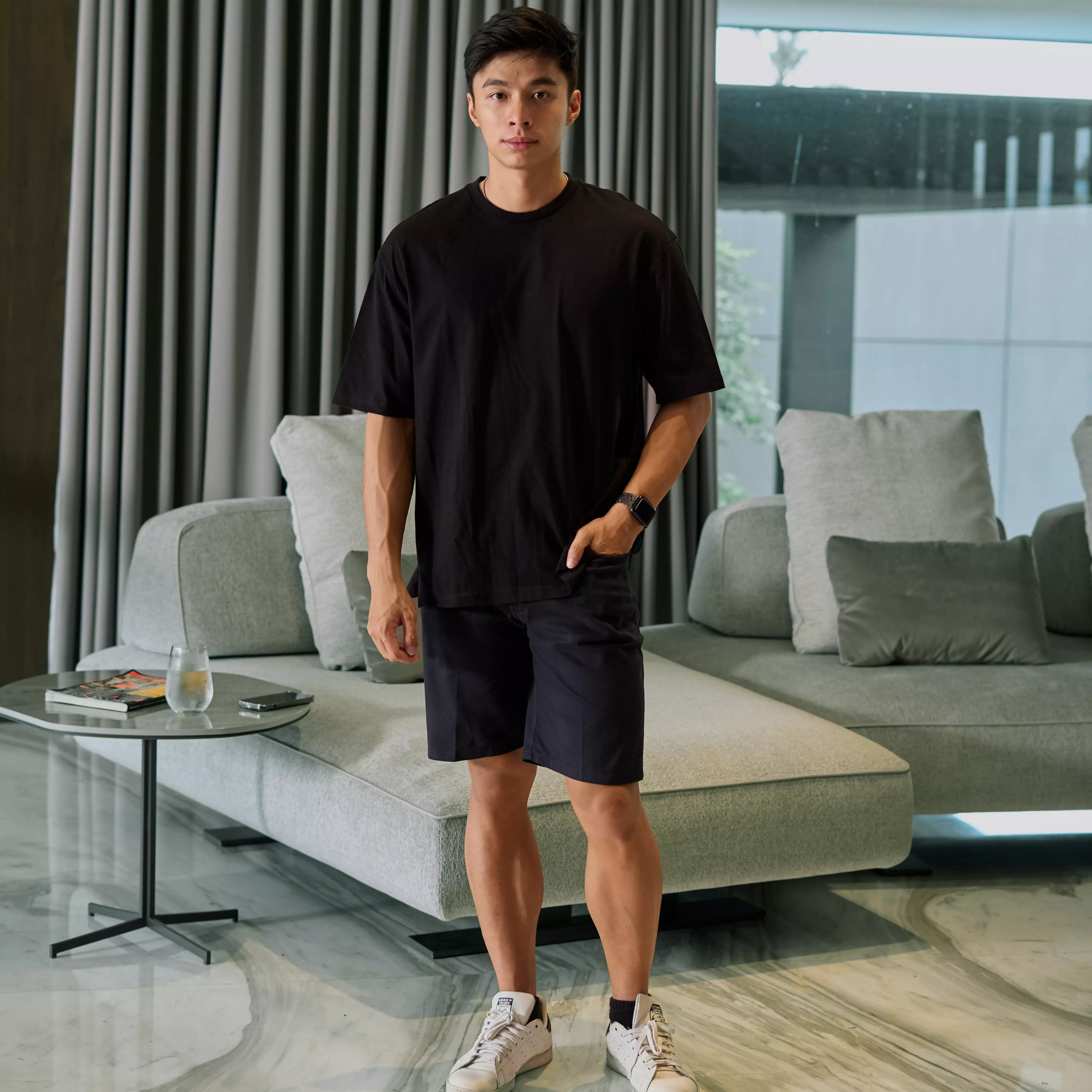 Kale Dexter Black / Kaos Oversize Lengan Pendek Pria / Unisex