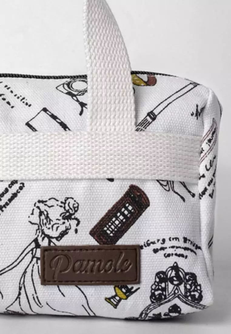 Pamole Pouch Kosmetik Bahan Kanvas Penutup Resleting - PMU Travel
