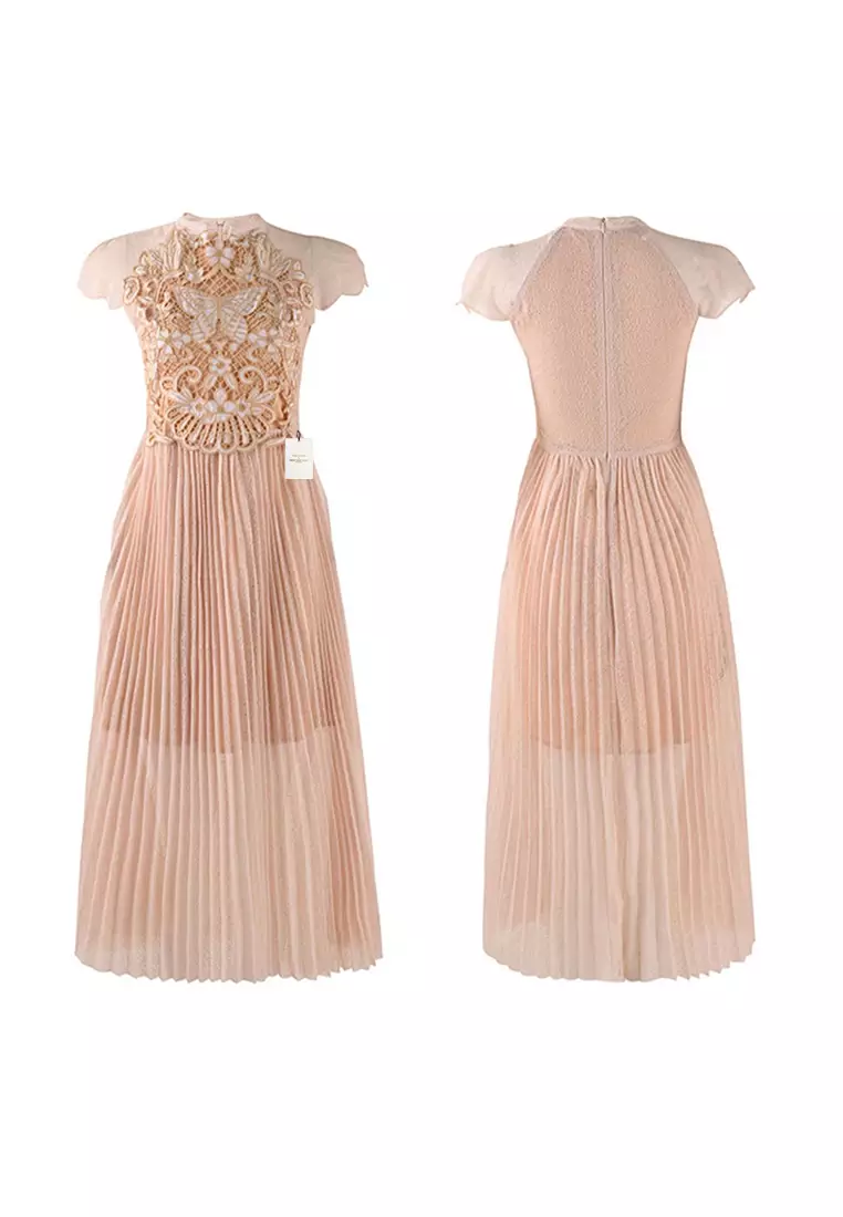 Lace Pleated Dress HRF1422