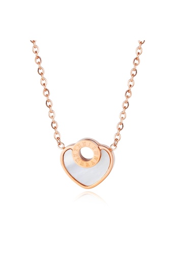 Air Jewellery gold Luxurious Gabriella Heart Necklace In Rose Gold 6659BAC521C8DAGS_1