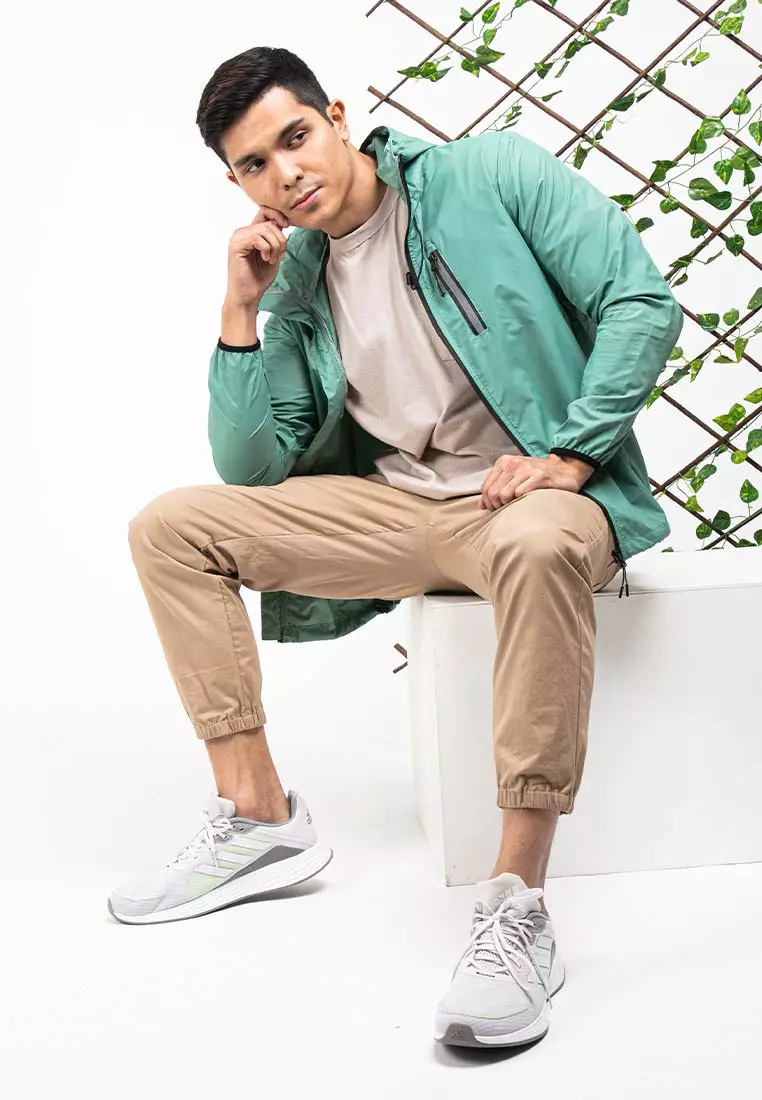 Forest Windbreaker Men Jacket Reflective Jogging Running Waterproof Jacket - 30361-41LtGreen