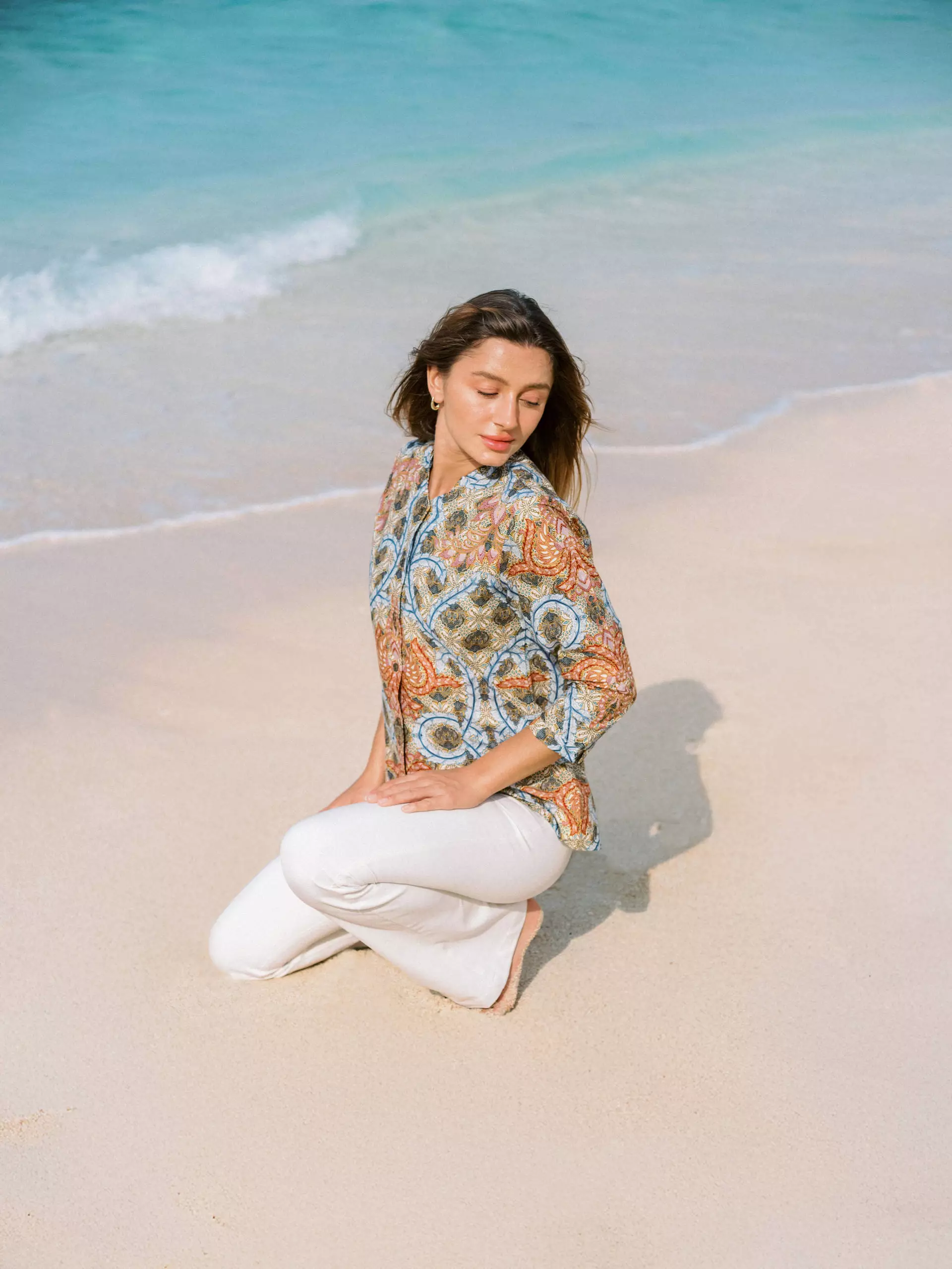 Aruna Brown Blouse Batik Wanita Katun