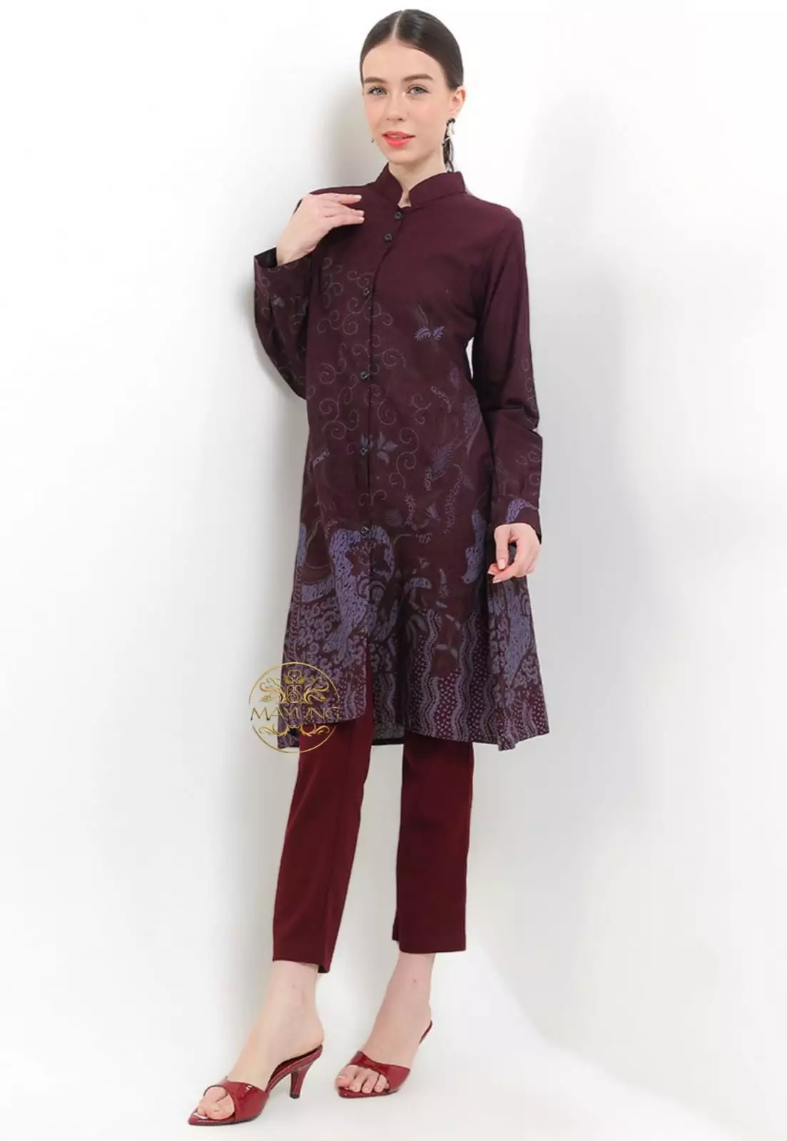 Tunik Batik Reksa Burgundy Premium NLN