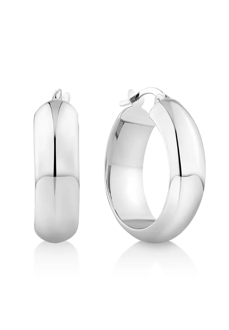 Michael Hill Half Hoop Silver Earrings Michael Hill Half Hoop Stud