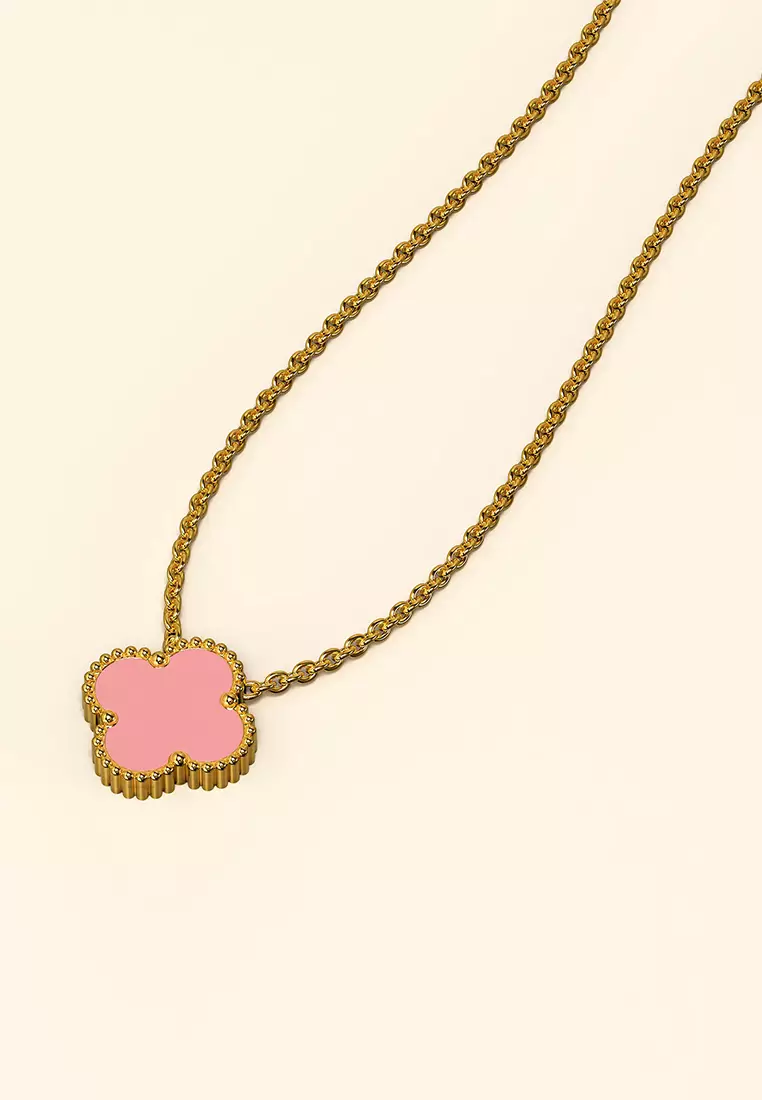 Pink Clover Necklace