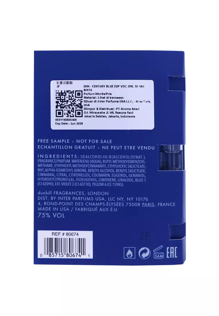 Dunhill Century Blue For Men (Vial) 2 ML