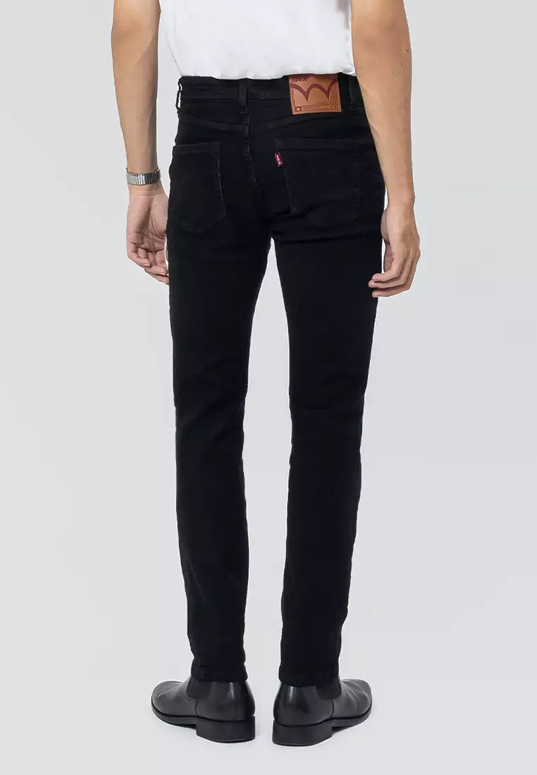 802 Slim Fit Twill Stretched Jeans BLACK Celana Denim Pria