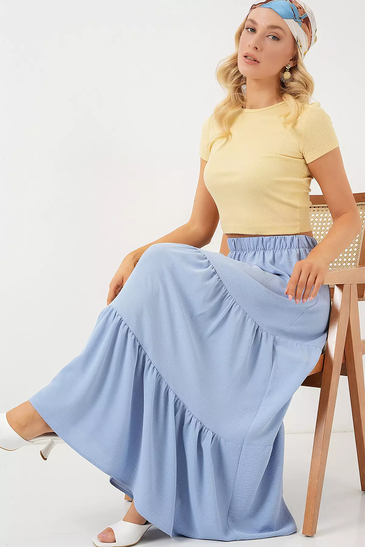 Women's Ayrobin Long Skirt 8048 - Blue
