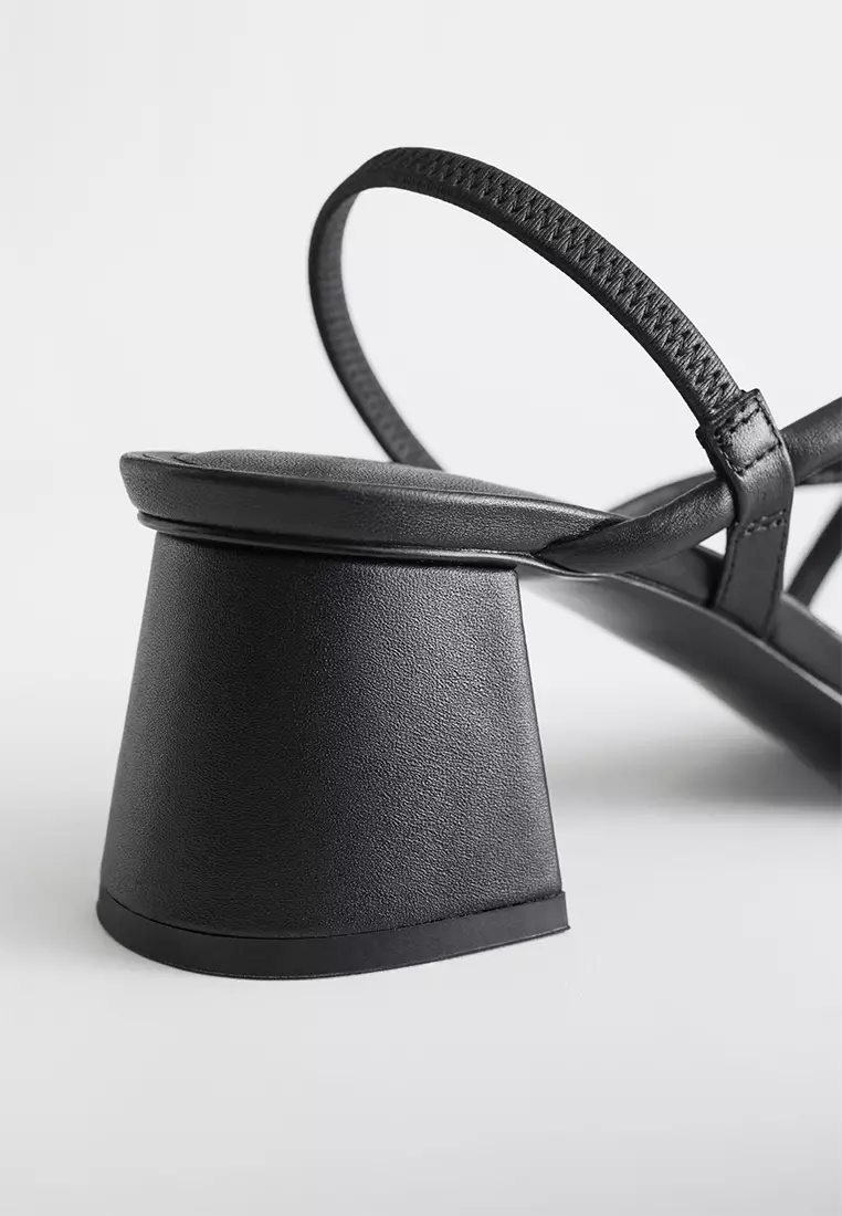 Chunky Strap Heeled Leather Sandals