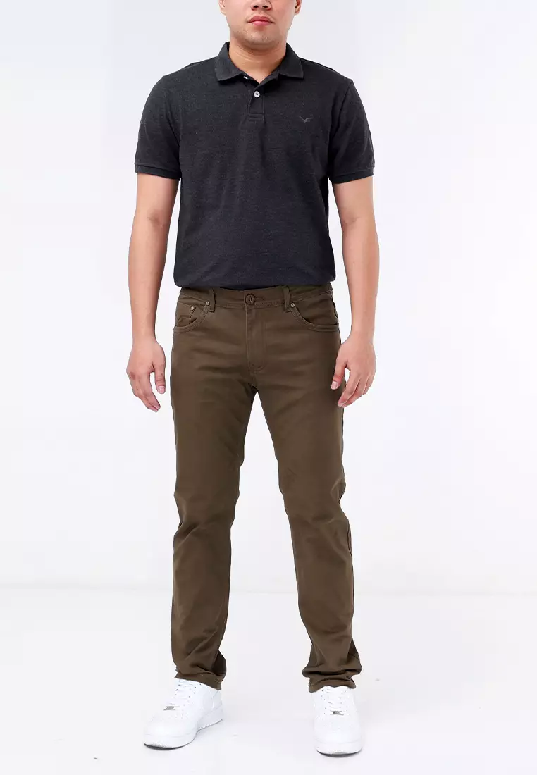 Colored Long Pants Slim Tapered Stretch
