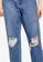 MISSGUIDED blue Riot High Waisted Busted Knee Mom Jeans 1A710AA5370224GS_2