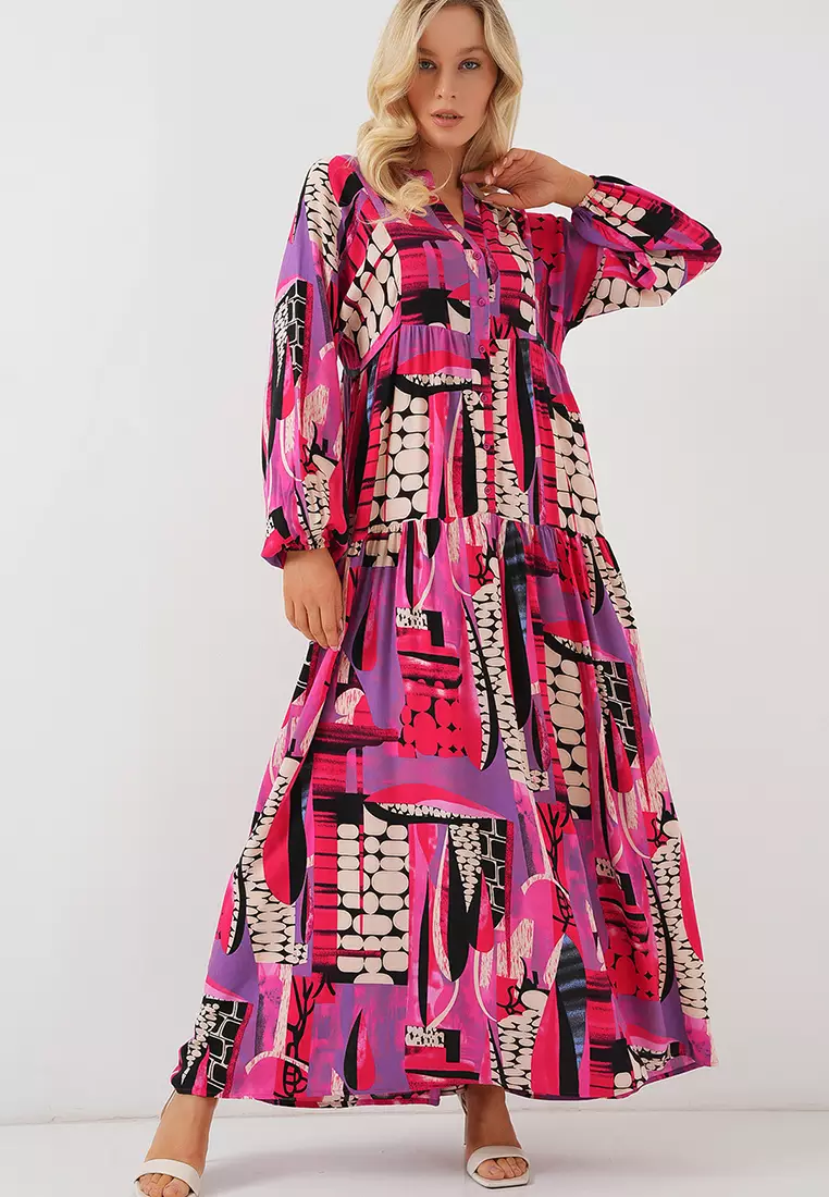 Modest Printed Maxi Dress