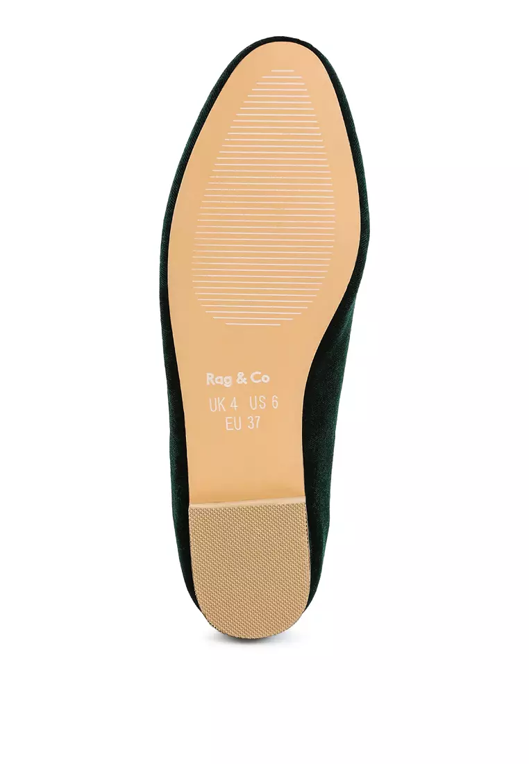 Sepatu Loafer Beludru Tali Penny Warna Hijau