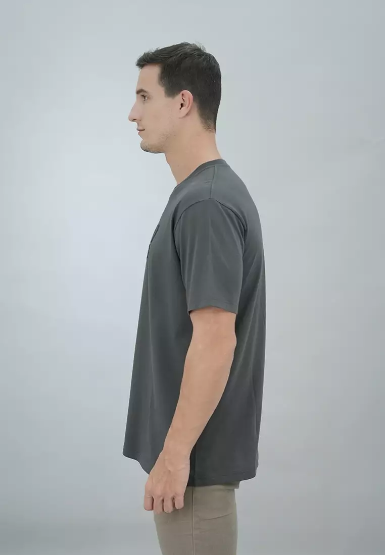 LGS Street - Kaos Casual Pria Lengan Pendek Motif Gambar Sablon Warna Abu-Abu Regular Fit - ST.30.H076.009.C