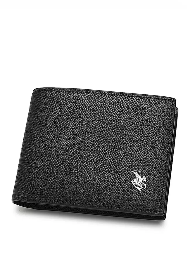 Genuine Leather RFID Short Wallet - Black