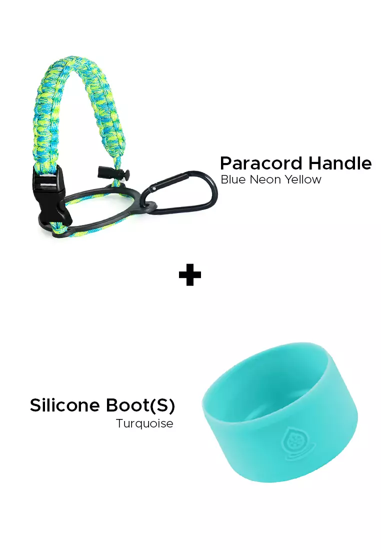 Paracord Handle + Silicone Sleeve Boot for Aquaflask Hydro Flask